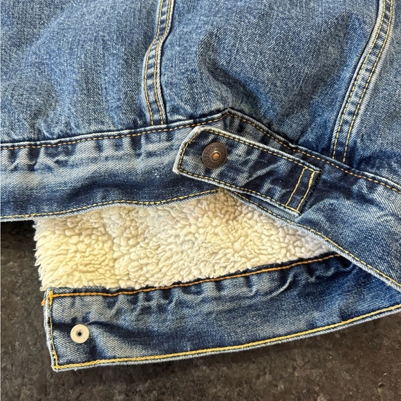 Levi Mens Sherpa Lined Jean Jacket Large - Picture 6 of 6